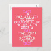 TACT - Briefkaart met grappig, sarcastisch citaat (Voorkant / Achterkant)