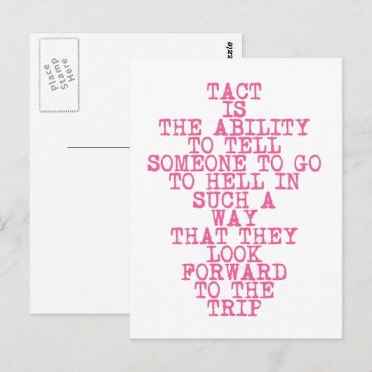 TACT - Grappig, sarcastisch citaat Briefkaart (Voorkant / Achterkant)