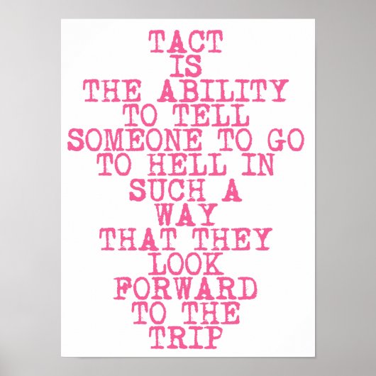 TACT - Poster met leuke, sarcastische prijsopgave (Voorkant)