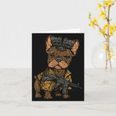 Tactical Frenchie Funny Dog Bulldog With Nvg Meme  Kaart (Gele Bloem)