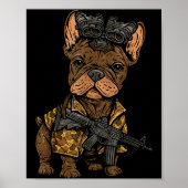 Tactical Frenchie Funny Dog Bulldog With Nvg Meme  Poster (Voorkant)