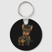 Tactical Frenchie Funny Dog Bulldog With Nvg Meme Sleutelhanger (Voorkant)