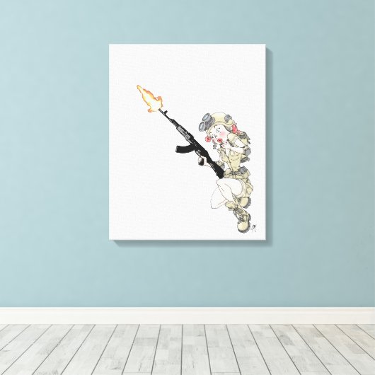 "Tactical Pinup - Oopsie" print van Jaime Munt (Insitu (Houten vloer))