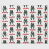 Tactical Santa Christmas Wrapping Paper Cadeaupapier (Vlak)