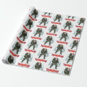 Tactical Santa Christmas Wrapping Paper Cadeaupapier (Uitgerold)