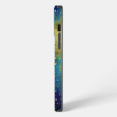 Tactile Blue Yellow Aqua Rain druppelt samenstelli iPhone Hoesje (Linkerkant)