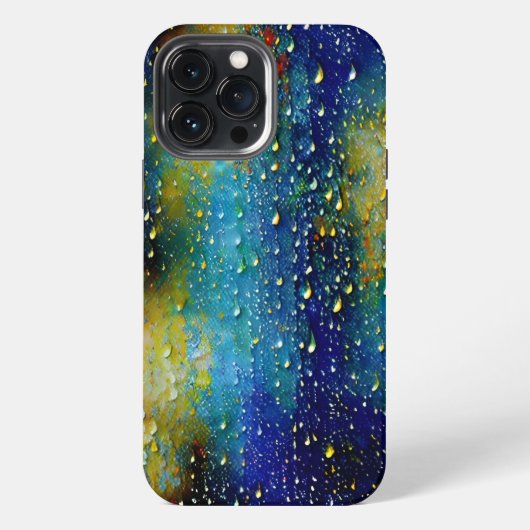 Tactile Blue Yellow Aqua Rain druppelt samenstelli iPhone Hoesje (Achterkant)