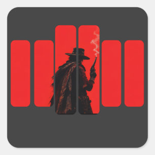 Tactische Cowboy Pistoolschutter Wilde Westen West Vierkante Sticker