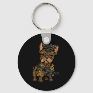 Tactische Frenchie Grappige Hond Bulldog Met Nvg M Sleutelhanger