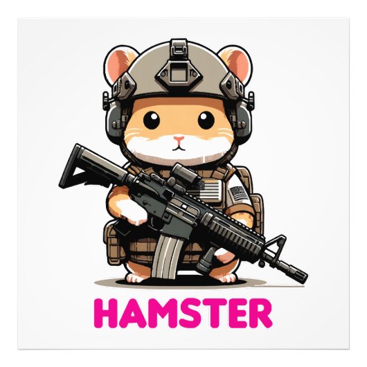 Tactische Hamster Foto Afdruk (Voorkant)