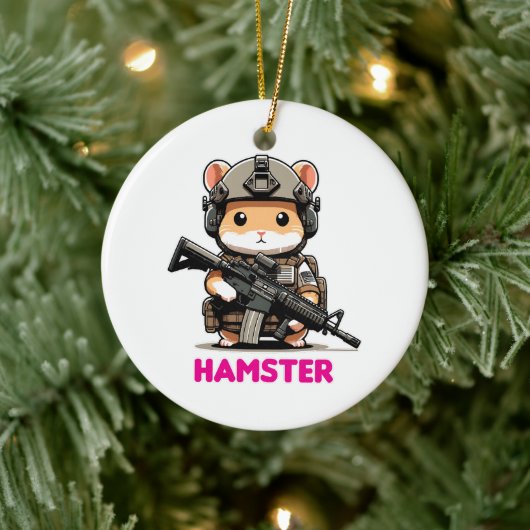 Tactische Hamster Keramisch Ornament (Boom)