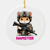 Tactische Hamster Keramisch Ornament (Achterkant)