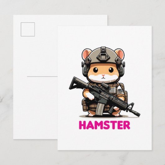 Tactische Hamster Uitnodiging Briefkaart (Voorkant / Achterkant)