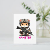 Tactische Hamster Uitnodiging Briefkaart (Staand voorkant)