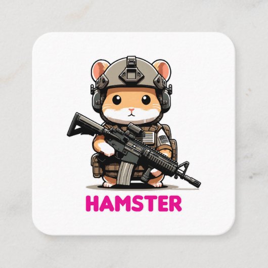 Tactische Hamster Vierkante Visitekaartje (Voorkant)