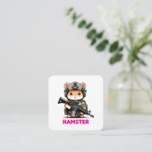 Tactische Hamster Vierkante Visitekaartje (Staand voorkant)