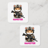 Tactische Hamster Vierkante Visitekaartje (Voorkant / Achterkant)