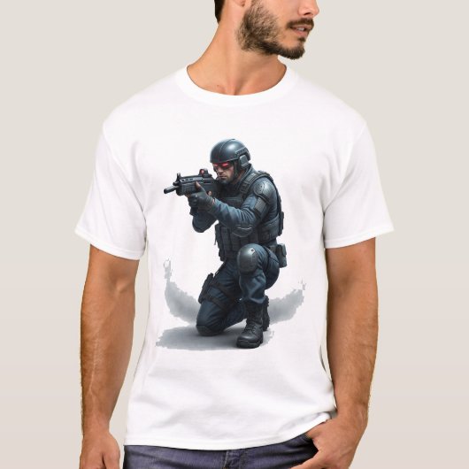 Tactische helm FPS Gamer T-shirt (Voorkant)