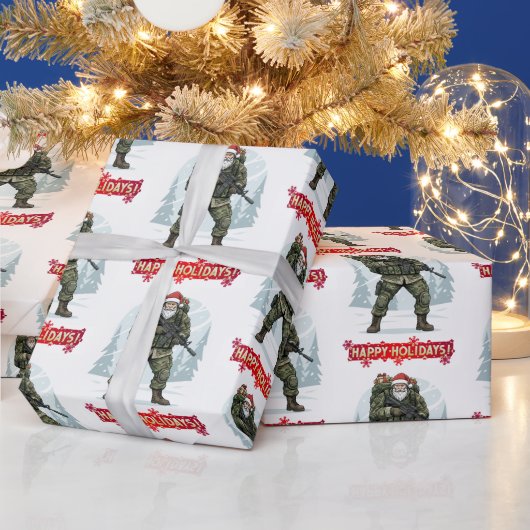 Tactische Kerstman Kerst Inpakpapier (Feestdagen)