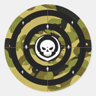 Tactische Schedel Doelwit Camouflage Precisie Aanv Ronde Sticker