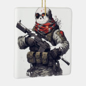 Tactische Sneeuwman Keramisch Ornament (Rechts)