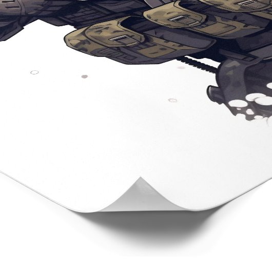 Tactische Sneeuwman Poster (Hoek)