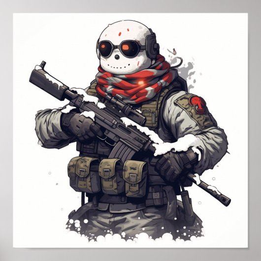 Tactische Sneeuwman Poster (Voorkant)