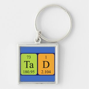 Tad periodieke lijst - naamsleutelwoord sleutelhanger