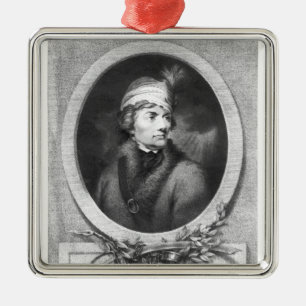 Tadeusz Kosciuszko , gegraveerd door Christiaan Metalen Ornament