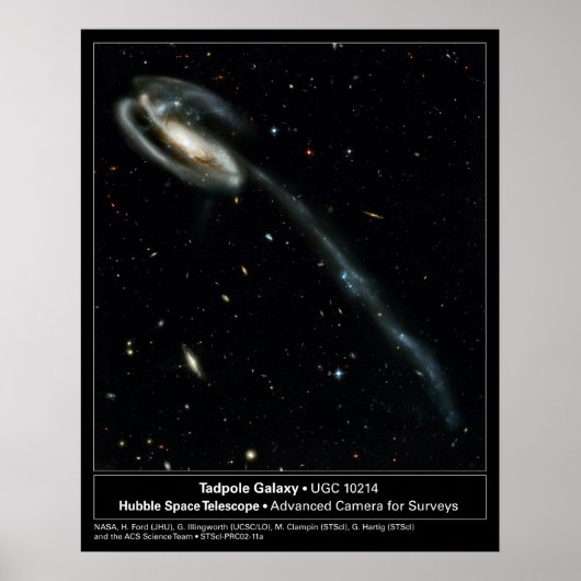 Tadpole Galaxy Hubble Telescope Foto Poster (Voorkant)