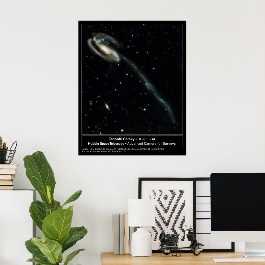 Tadpole Galaxy Hubble Telescope Foto Poster (Thuiskantoor)