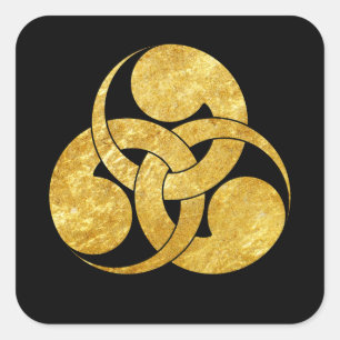 Tadpole Mon Japanse samurai clan Vierkante Sticker