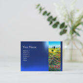 TADSCAPIE MET POPPEN, blauwe saffier Visitekaartje (Staand voorkant)