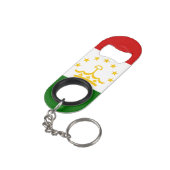 Tadzjiekse vlag mini flessenopener (Achterkant Gekanteld)