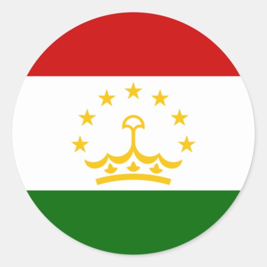 Tadzjiekse vlag, vlag van Tadzjikistan Ronde Sticker (Voorkant)