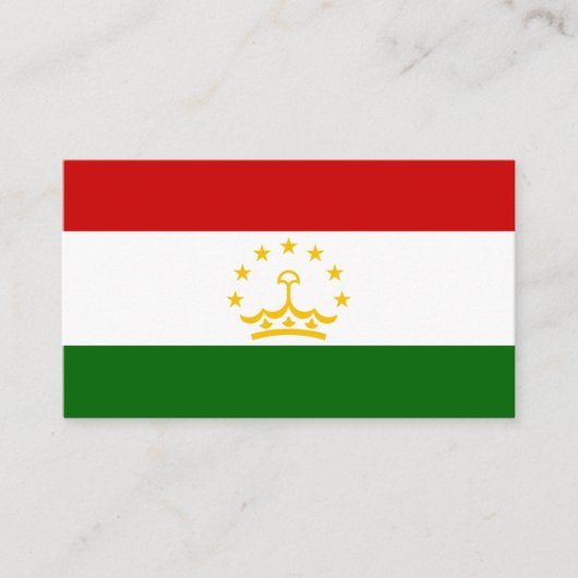Tadzjiekse vlag, vlag van Tadzjikistan Visitekaartje (Voorkant)