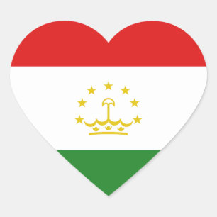 Tadzjikistaanse Vlag Hart Sticker