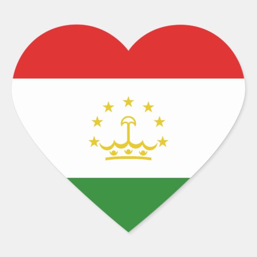 Tadzjikistaanse Vlag Hart Sticker (Voorkant)