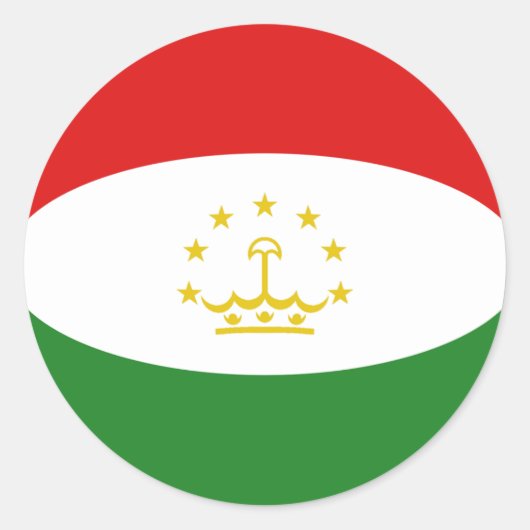 Tadzjikistan Fisheye Vlag Sticker (Voorkant)
