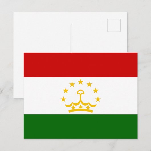 Tadzjikistan Flag Briefkaart (Voorkant / Achterkant)