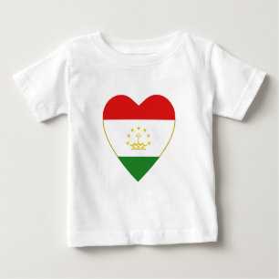 Tadzjikistan Flag Hart T-shirt