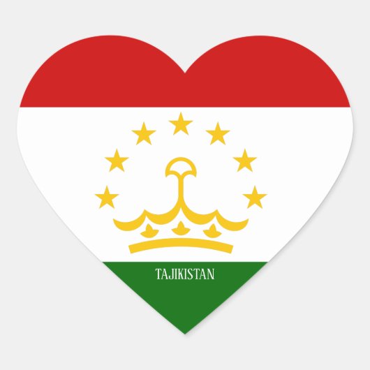 Tadzjikistan Flag Splendid Patriotic Hart Sticker (Voorkant)