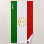 Tadzjikistan Flag Splendid Patriotic Strandlaken (Voorkant)