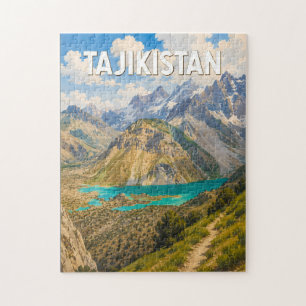 Tadzjikistan Illustratie Reis Kunst Vintage Legpuzzel