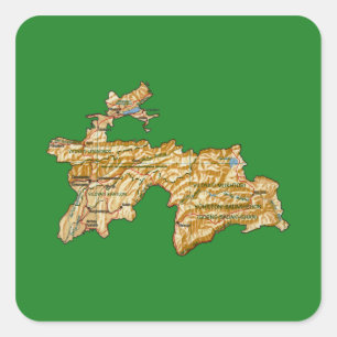 Tadzjikistan kaart sticker