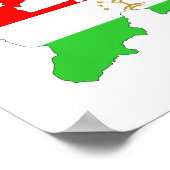 Tadzjikistan land vlag kaart symbool poster (Hoek)