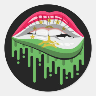 Tadzjikistan lippen trots root flag ronde sticker