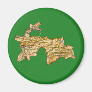 Tadzjikistan Map Magnet