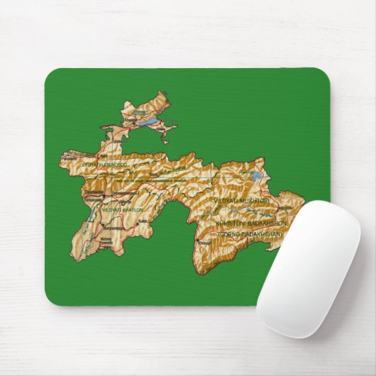 Tadzjikistan Map Mousepad Muismat (Met muis)