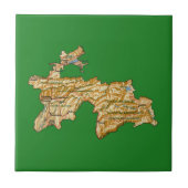 Tadzjikistan Map Tegel Tegeltje (Voorkant)